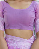Deep Lavender Cotton Woven Saree