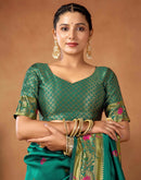 Teal Green Silk Woven Paithani Saree