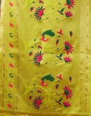Lime Green Silk Woven Paithani Saree
