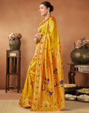 Yellow Silk Woven Paithani Saree