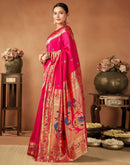 Rani Pink Silk Woven Paithani Saree
