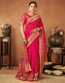 Rani Pink Silk Woven Paithani Saree