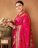 Rani Pink Silk Woven Paithani Saree
