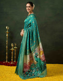 Teal Green Silk Woven Banarasi Saree