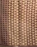 Brown Cotton Linen Printed Saree