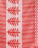 Rust Cotton Linen Printed Saree