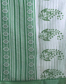 White Cotton Linen Printed Saree
