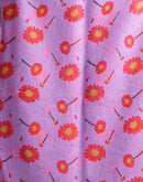 Lavender Cotton Linen Printed Saree