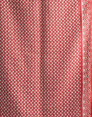 Beige Cotton Linen Printed Saree