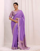 Lavender Chiffon Woven Saree