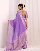 Lavender Chiffon Woven Saree