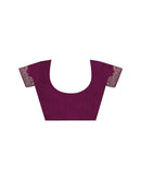 Wine Silk Embroidery Lace Saree