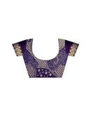 Dark Purple Silk Sequence Lace Saree