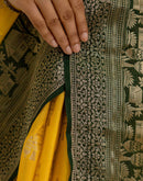 Yellow Chiffon Woven Saree