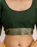 Yellow Chiffon Woven Saree