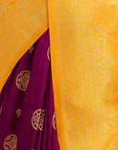 Wine Silk Woven Kanjivaram Saree