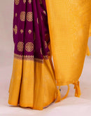 Wine Silk Woven Kanjivaram Saree