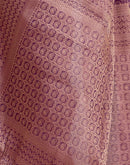 Dark Purple Silk Woven Kanjivaram Saree