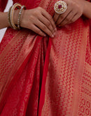 Red Silk Woven Kanjivaram Saree