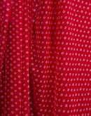 Red Georgette Printed Bandhani Saree