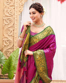 Rani Pink Silk Woven Kanjivaram Saree