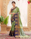 Pista Green Silk Woven Kanjivaram Saree