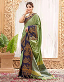 Pista Green Silk Woven Kanjivaram Saree