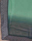 Green Georgette Woven Lace Saree