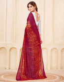 Dark Pink Georgette Zari Stripe Saree