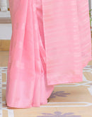 Pink Linen Woven Saree