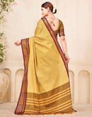 Yellow Silk Woven Kanjivaram Saree