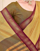 Yellow Silk Woven Kanjivaram Saree