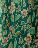 Teal Green Chiffon Printed Saree