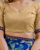 Blue Chiffon Printed Saree