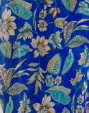 Blue Chiffon Printed Saree