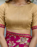 Rani Pink Chiffon Printed Saree
