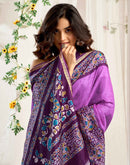 Lavender Dola Silk Printed Saree