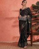 Black Silk Printed Saree