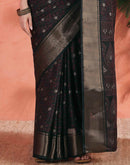 Black Silk Printed Saree