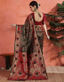 Dark Green Silk Woven Banarasi Saree