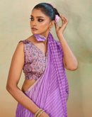 Light Purple Chiffon Laheriya Saree