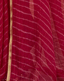 Red Chiffon Laheriya Saree