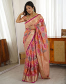 Pink Silk Woven Saree
