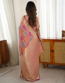 Pink Silk Woven Saree