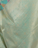Light Turquoise Silk Woven Saree