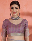 Grey Silk Printed Saree