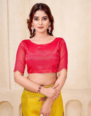 Yellow Chanderi Printed Kalamkari Saree