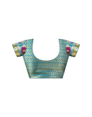 Teal Blue Silk Woven Paithani Saree