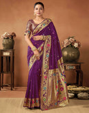 Dark Purple Silk Woven Paithani Saree