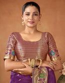 Dark Purple Silk Woven Paithani Saree